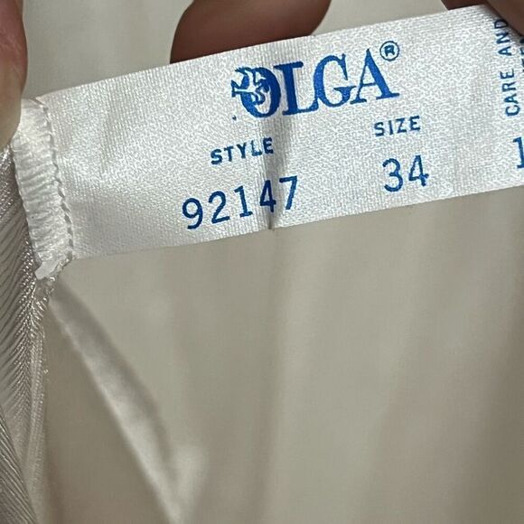 Vintage Olga White & Ivory Floor Length Bridal Negligee - Picture 8 of 10